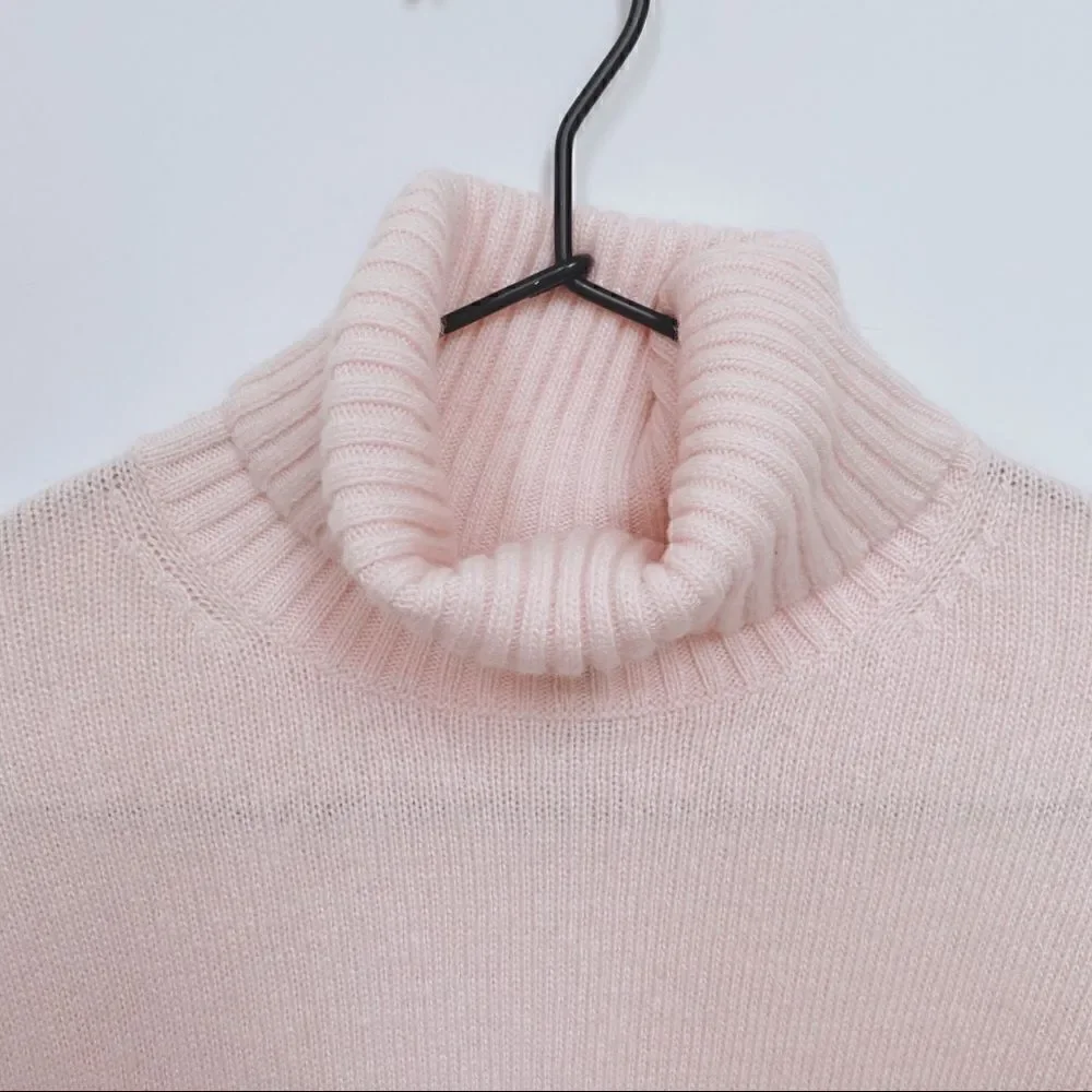 J. Crew Wool Blend Turtleneck Sweater Light Pastel Pink S